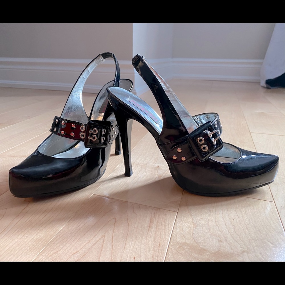 Mary Jane stiletto sling backs